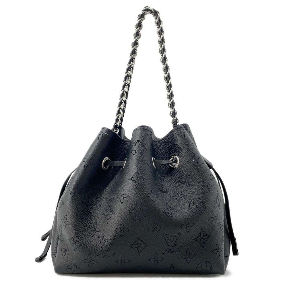 Louis Vuitton Monogram Mahina Bella Handbag Shoulder Bag Drawstring Black